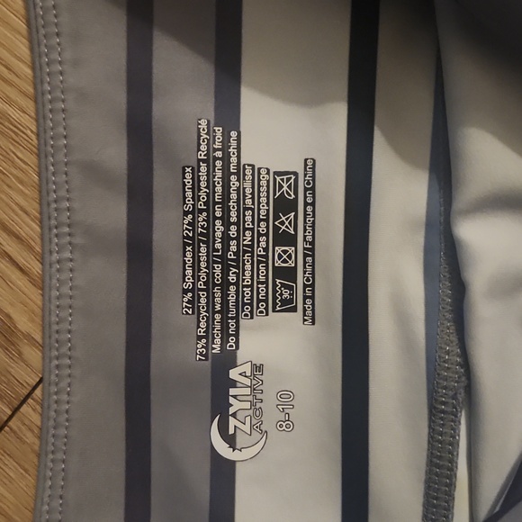 ZYIA Striped Blue and Gray Leggings - Picture 2 of 4